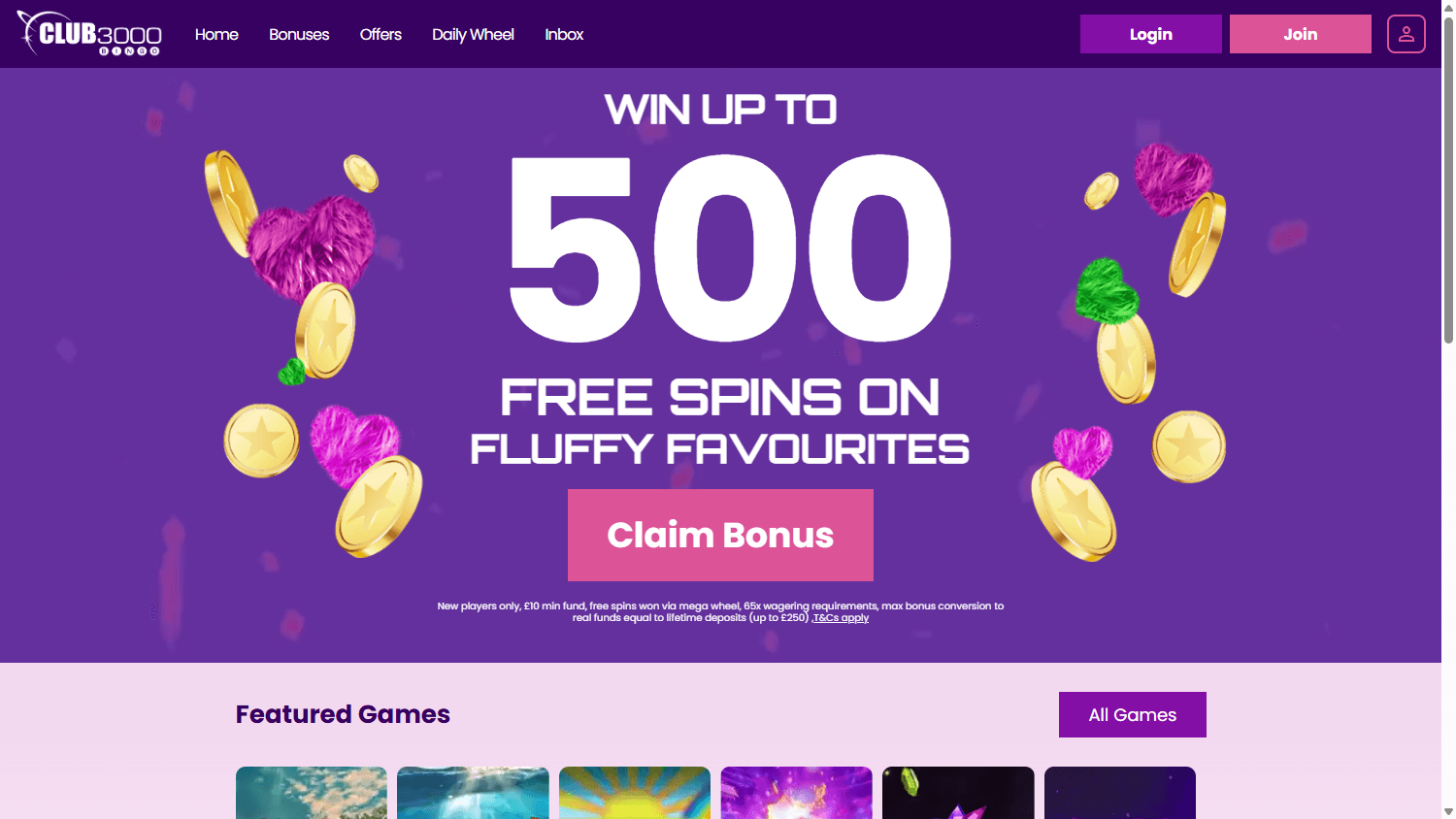 Club 3000 Bingo Casino Desktop screenshot